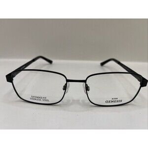 Altair Gensis Eyeglasses G4041 001 Stainless Steel Demo Lens Black 56-18-145
